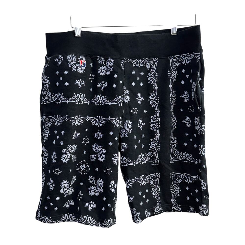 Undefeated Paisley Sweat Shorts Mens Large Black Athleisure Lounge Sports